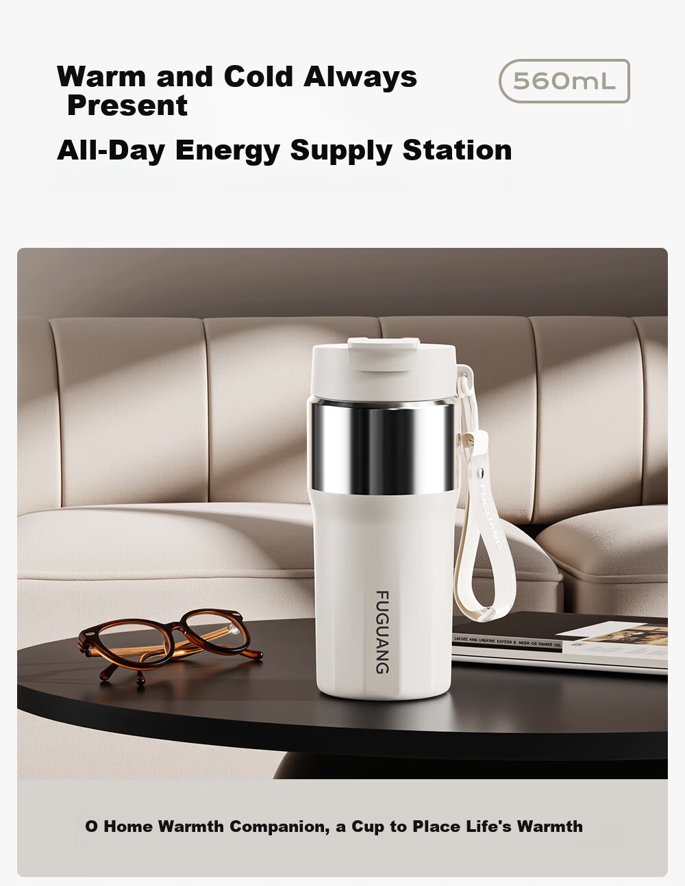 Fuguang Insulated Coffee Mug 316L Stainless Steel Water Bottle with Straw High-Quality Student Birthday Gift Cup for Men and Women 14