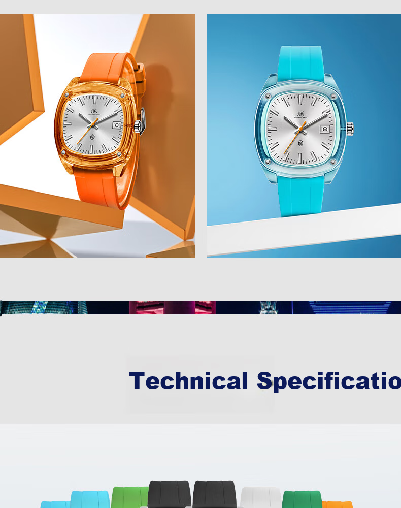 SHANGHAI Watch Gift National Series Dopamine Quartz Mechanical Style Silent Exam Wristwatch SH015 Yellow Dial 9