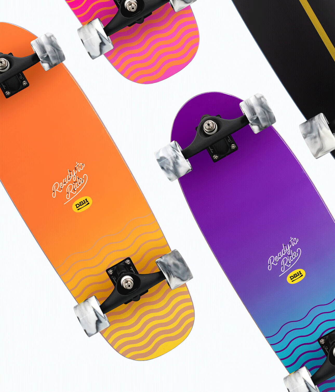 DBH Land Surfboard Children's Skateboard Adult Street Cruiser Beginner Five-Star Professional Cruiser Gold Ink 31.5 Inch 29