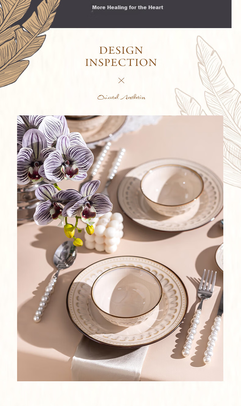 Chudi Ceramic Dinnerware Set for 4 People, 18 Pieces White Yu Home Tableware Gift Box 10