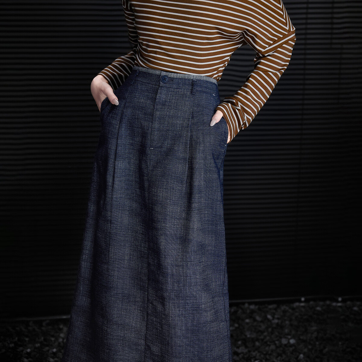 Demana Elegant Heiress Spring Cloud Oxygen Cotton Commuter Straight Small Size Elegant Mid-Length Women's Skirt