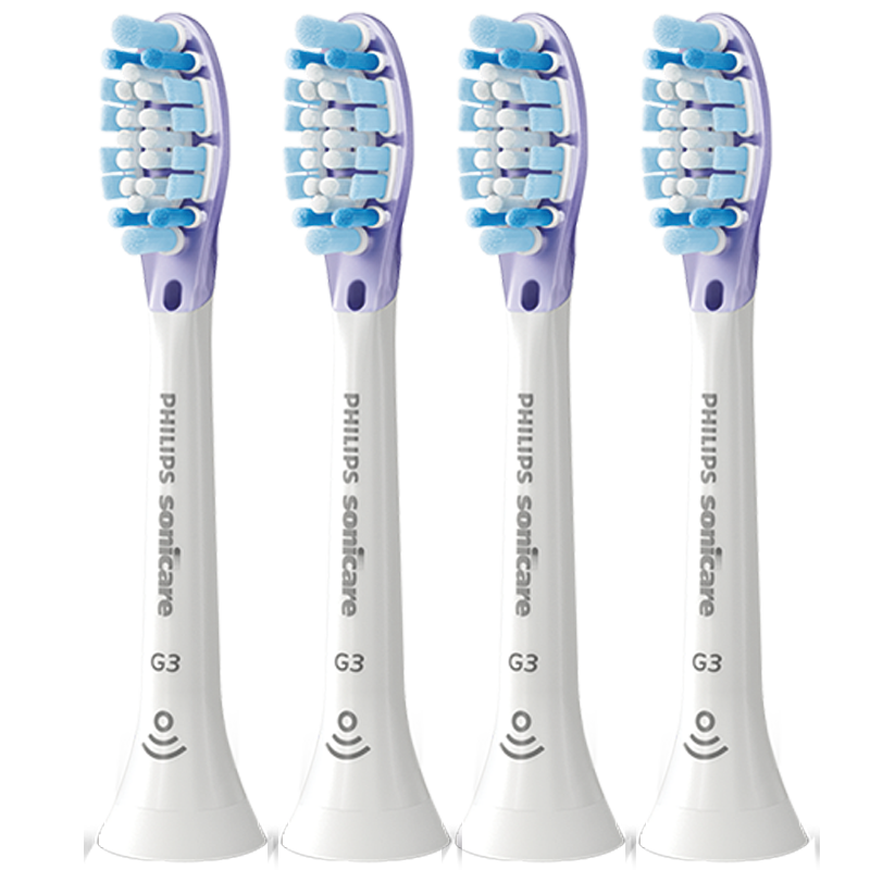 PHILIPS Electric Toothbrush Heads Smart G3 Gum Care Official European Import Compatible with DiamondClean 7/7Pro/9/9Pro/AI Series Handles 4-Pack HX9054/85 White