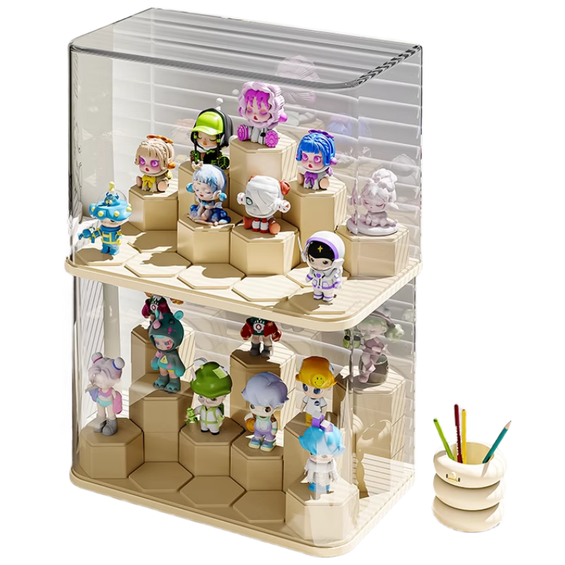 EACHY Blind Box Display Case, Transparent Dust-Proof Storage Box for Figurines And Toys, Labubu Pop Mart Display Case - Large Size