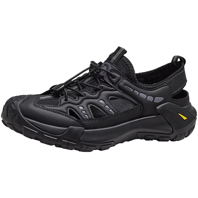 Camel Men's Outdoor Water-Resistant Hollow Toe Sandals P16M342005 Black Size 42