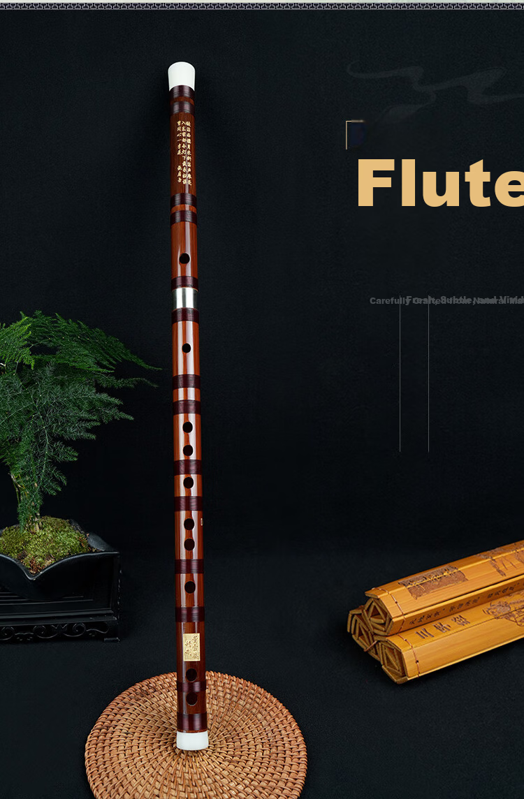 Dong Xuehua 8883 Full Section Bamboo Flute Professional Performance Grade Exam Flute Student Ling Musical Instrument CDEFG/E Key 5