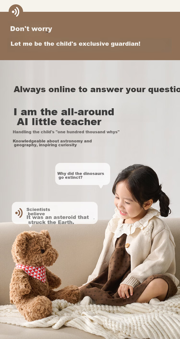 JD Jingzao AI Plush Toy Children's Toy JoyInside Smart AI Chat Robot New Year Gift Round Moon Bear 6