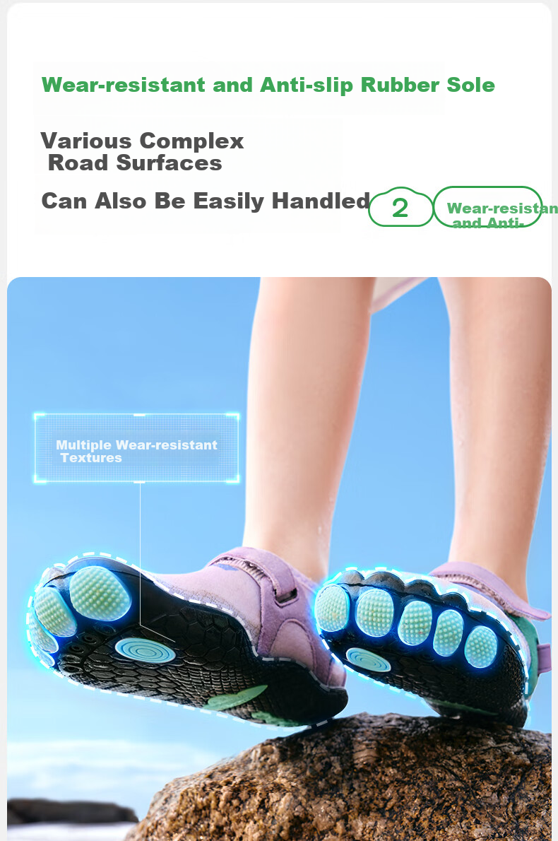 Kocotree KK Tree Kids Creek Shoes Non-Slip Cut-Resistant Boys Girls Swimming Snorkeling Shoes Toe Protection Beach Shoes Summer 8
