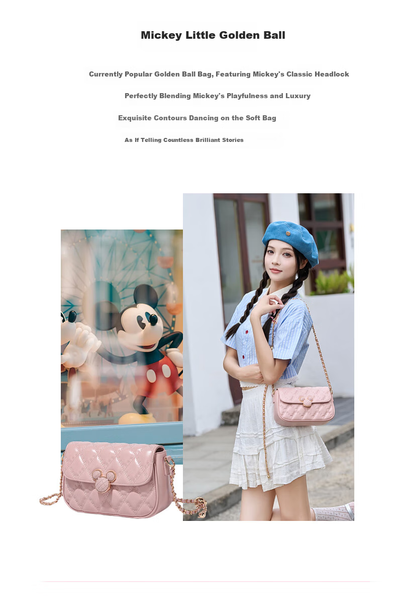 Disney & ORVE Joint Shoulder Crossbody Chain Small Square Bag White [Includes Branded Tote Bag] 2
