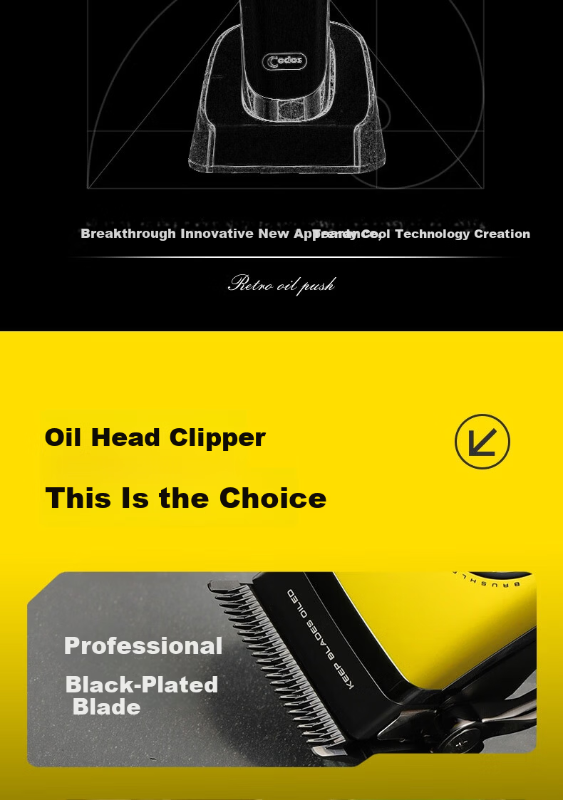 Codos Breakthrough A80 Oil Head Hair Clipper Cordless Brushless Motor Professional Gradient Hair Trimmer Salon Use [Annual Meeting Prize New Year Gift] 3