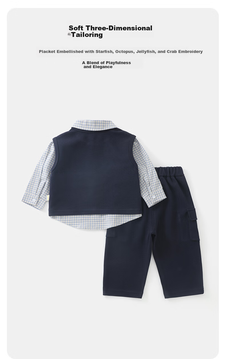 DUUDUU Toddler Cartoon Outfit Autumn Baby Vest Long Sleeve Shirt Infant Casual Pants Size 100 3