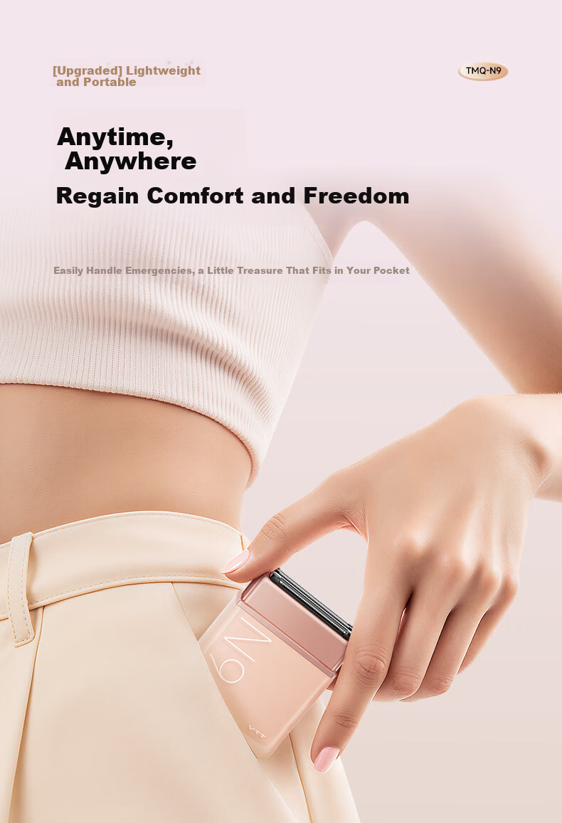 VTT Electric Hair Removal Shaver Reciprocating 3-Head Air9 Clean Shave Smart Mini Portable Epilator for Home Full Body Lips Armpits Legs Private Wet Hair Removal Gift for Men and Women 8