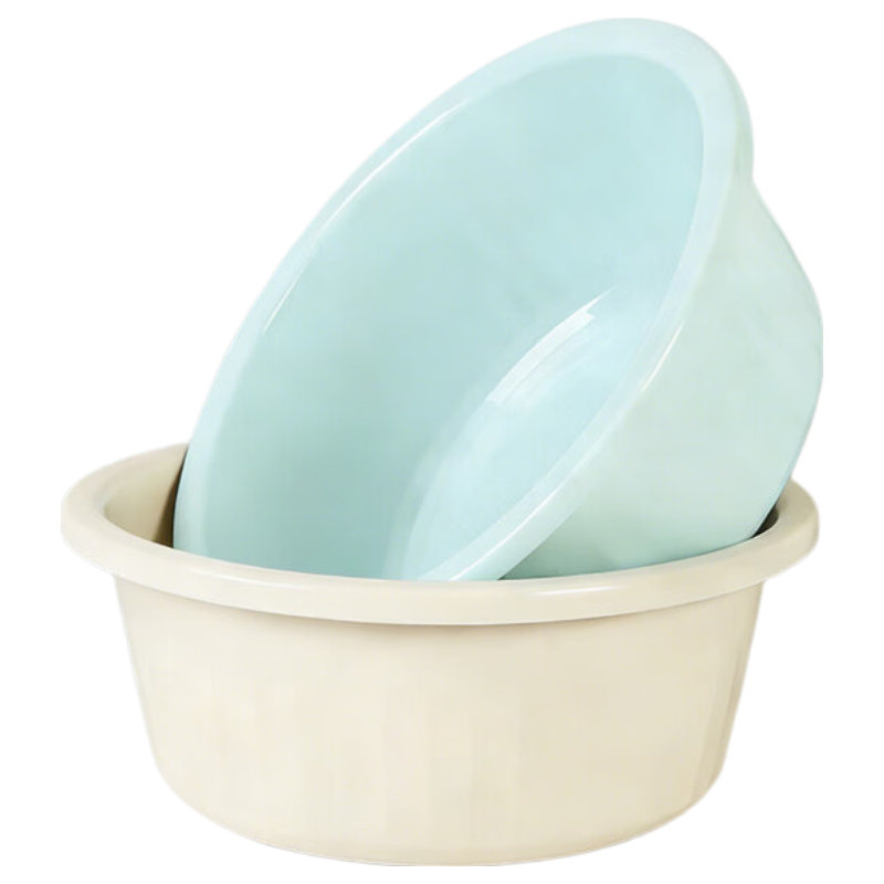 Fuaijia Face Basin, 34cm, Set of 2, Vegetable Washing Basin, Foot Washing Basin, Plastic Basin, Foot Soaking Basin, Student Basin, Laundry Basin, Baby Basi
