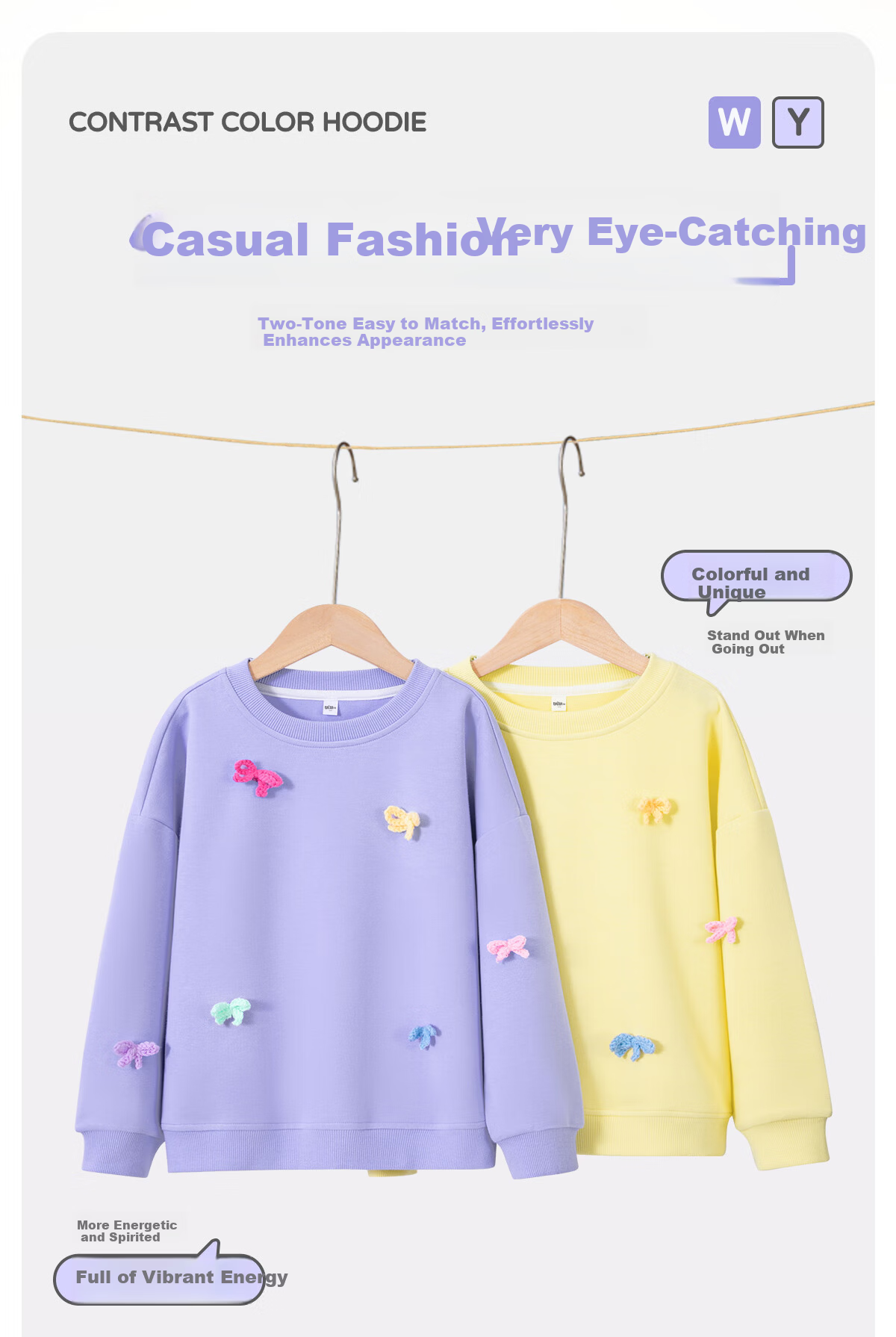 TonLion Kids Bow Sweatshirt Autumn New Girls Round Neck Top Big Kids Long Sleeve Light Yellow 120 8