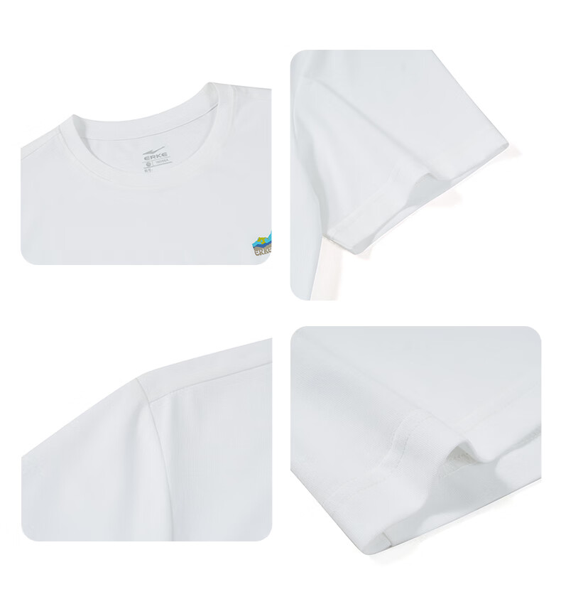 Erke Men's Crew Neck Short Sleeve Knit Shirt Summer Outdoor Antibacterial Sports T-Shirt Casual Loose Base Layer Top 19