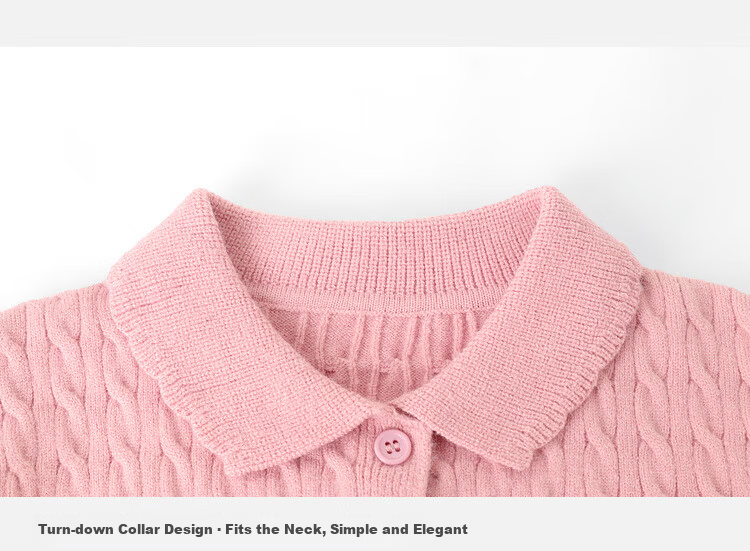 LUSON Little O Dad Baby Girls' Sweater Cardigan 2025 Autumn New Baby Knitted Warm Stylish Jacket 6