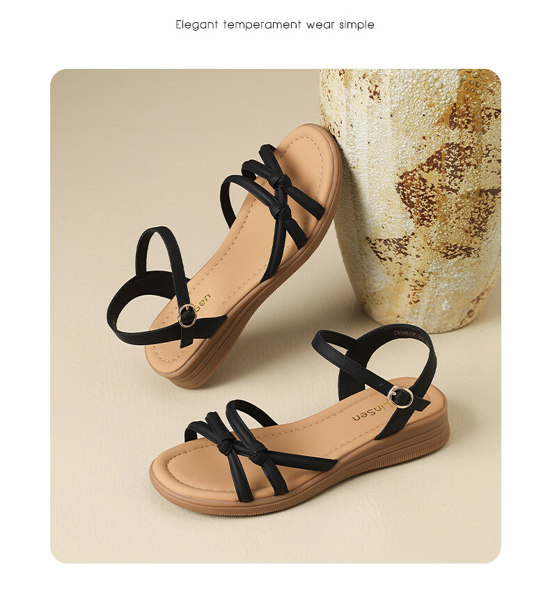 MULINSEN Women's New Commuter Elegant Roman Sandals Breathable Lightweight Summer Sandals Coffee Size 35 17
