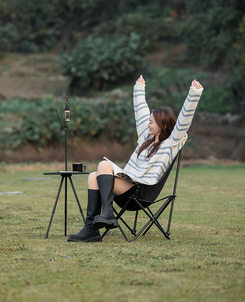 Black Dog Aluminum Alloy Portable Small Round Table Adjustable Height Folding Outdoor Camping Table 9