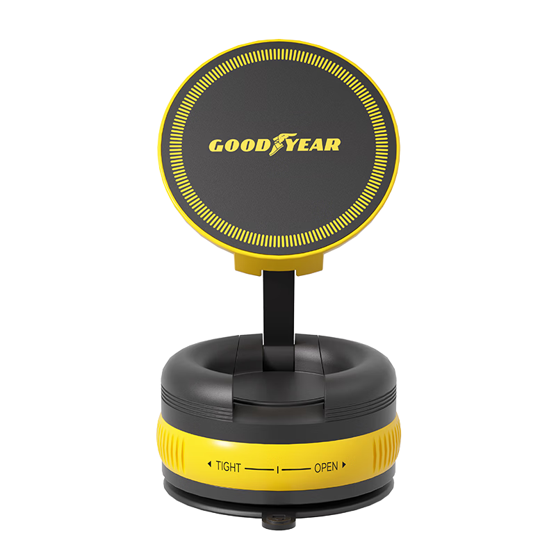 Goodyear Car Magnetic Phone Holder Vacuum Suction Cup Universal Dashboard Mount Yellow