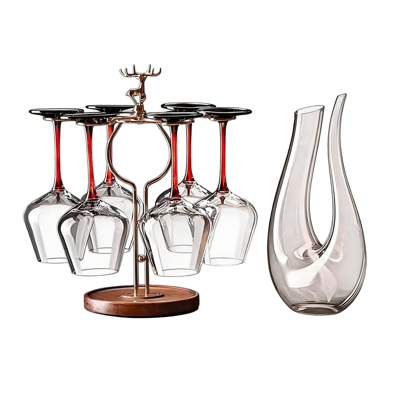 FANKAQI Luxury Crystal Wine Glass Set with Decanter for Housewarming and Wedding Gifts