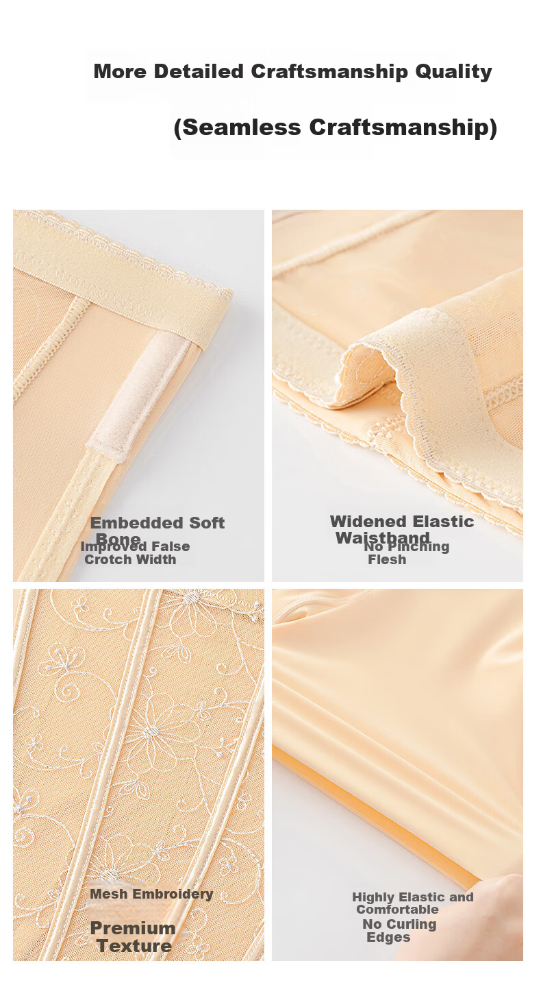GRACEWELL High-Waist Tummy Control Butt-Lifting Safety Shorts Seamless Antibacterial 3-in-1 Anti-Exposure Non-Chafing Underwear 14