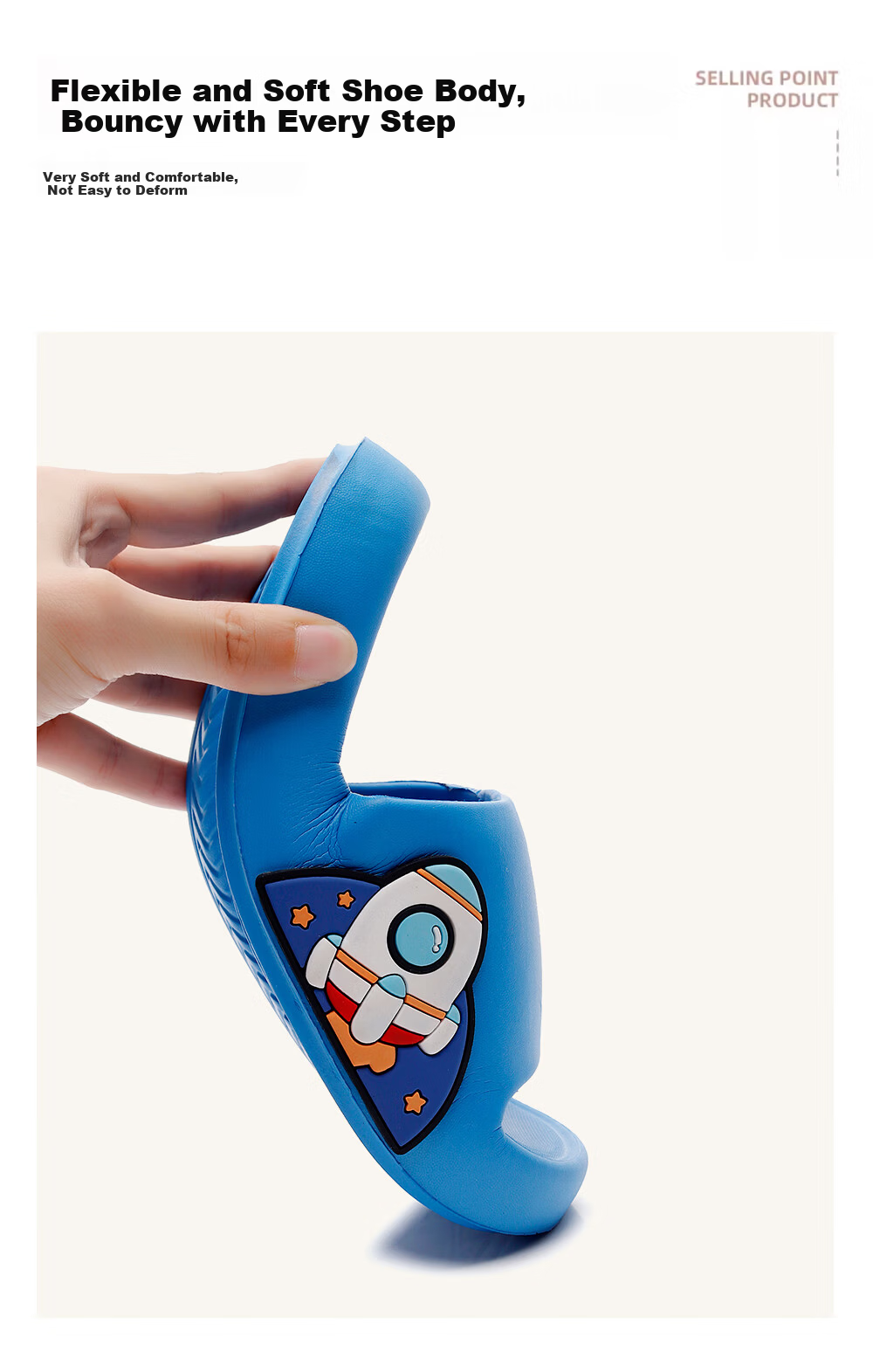Guoluofi Astronaut Kids Summer Sandals Boys Non-slip Girls Cartoon Large Children Slippers Black Size 30-31 5