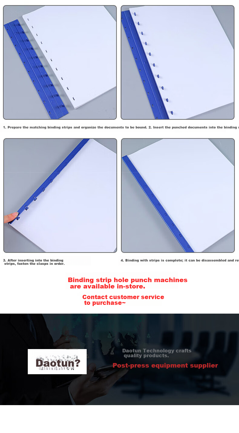 DOCON Comb Binding Strips 10-Hole Plastic Binding Strips 5mm White 100pcs/Box 10