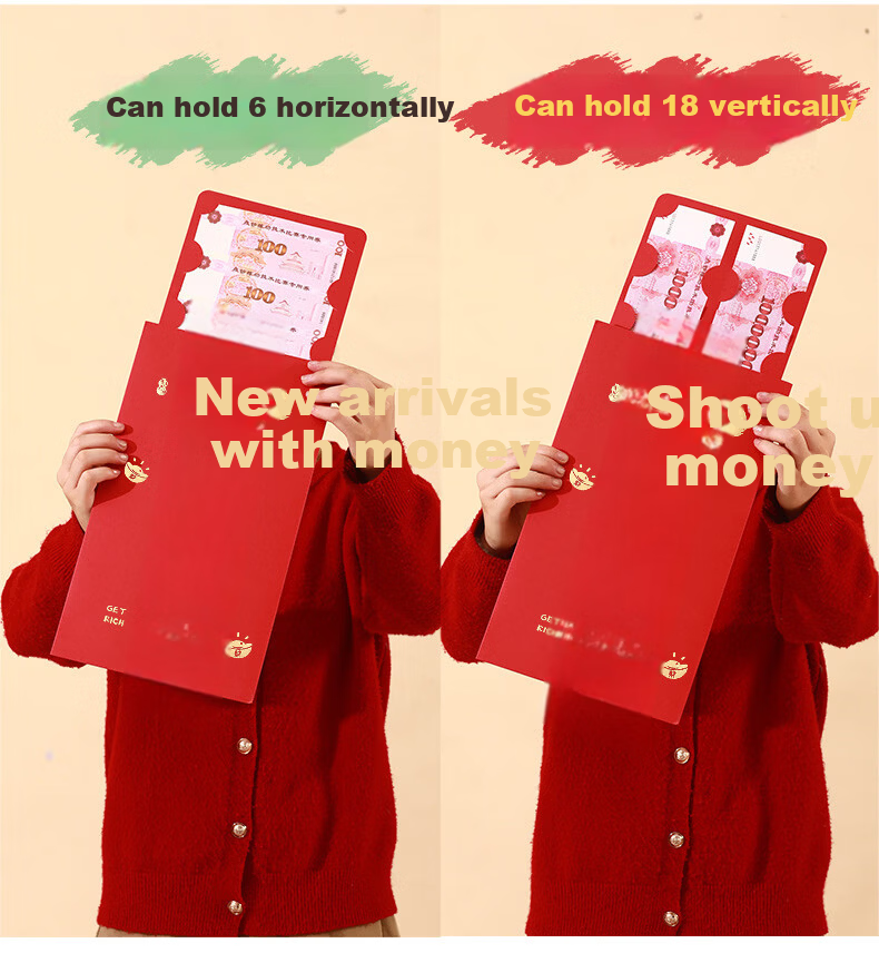 Kongsheng 2026 Year of the Horse Creative Large Red Envelope One Billion Lucky Money Bag Ten Thousand Yuan Red Packet Goddess Festival Gift 8
