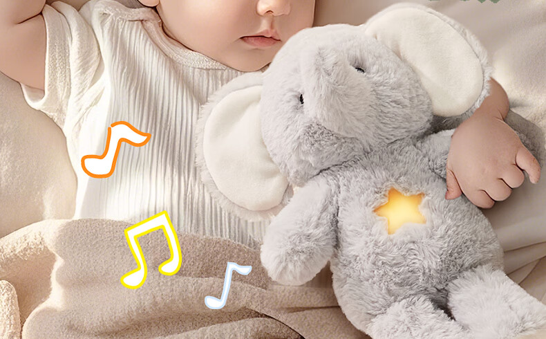 BABYGREAT Peekaboo Elephant Plush Comfort Toy Sleep Companion White Noise Newborn Baby Gift Premium Gift Box 4