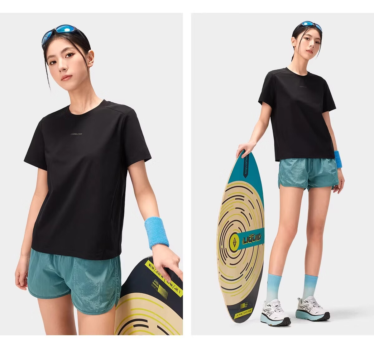 CAMEL Outdoor Quick-Dry T-Shirt Women Summer 26 Short Sleeve Original Yarn Cooling Breathable Hiking Mountaineering Sun Protection T-Shirt Men 1053 35