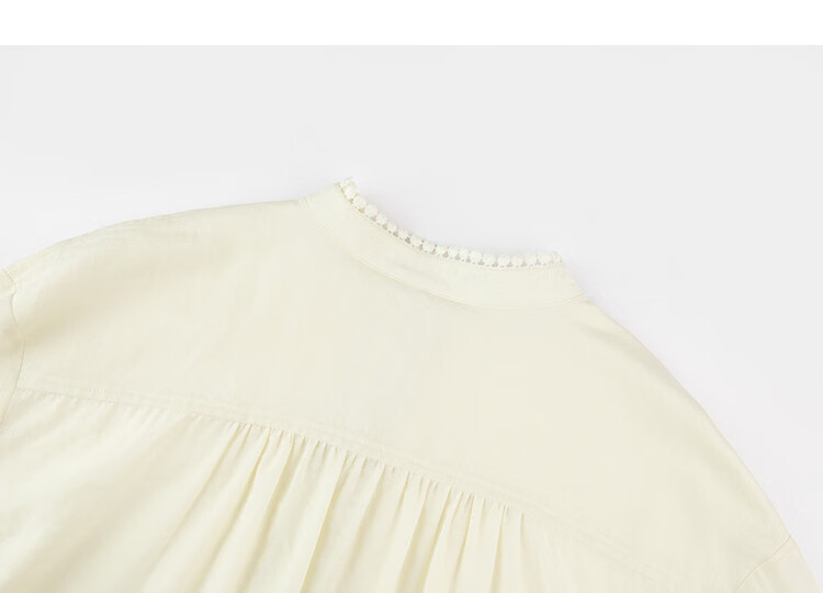 Demana [French Sister] Spring Elegant Stand Collar Half Placket Lace Ribbon Loose Slimming Shirt for Women High-End Feel 4