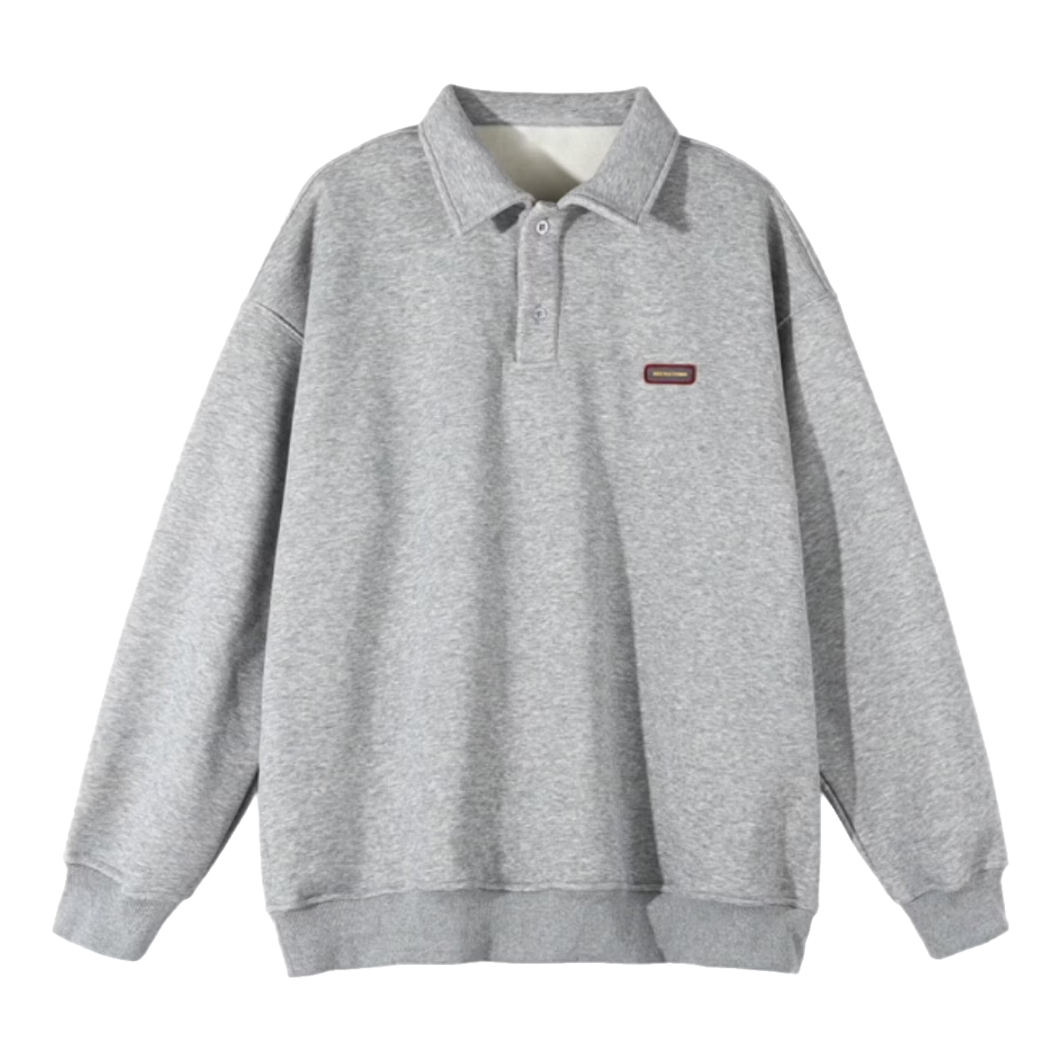 BEETLE TOWN Minimalist Casual Polo Collar Sweatshirt Women Spring New Couple Long Sleeve Collared Jacket Light Gray L