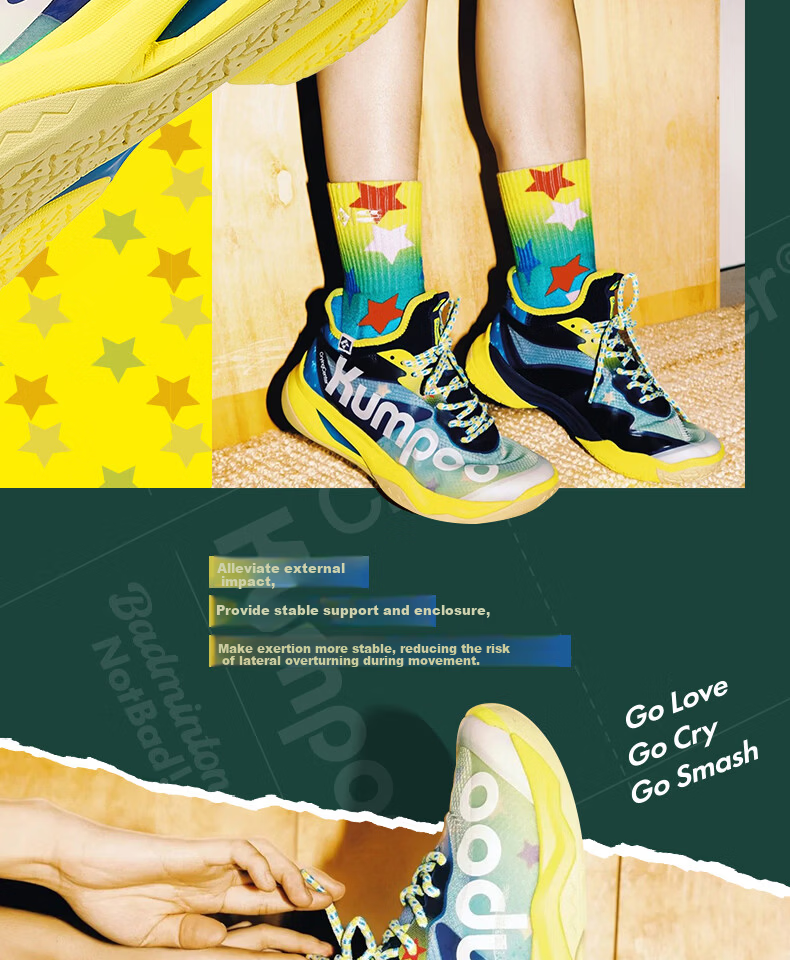 KUMPOO KH-G826.CCC Purple Breathable Durable Non-Slip Badminton Shoes Collaboration Edition Size 41 7