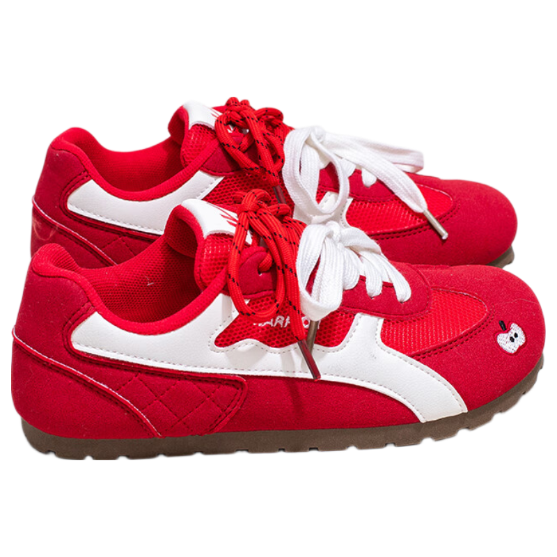 Warrior Women's Shoes, Breathable Mesh Upper, Soft-Soled Training Shoes for Spring And Summer, Lightweight Versatile Casual Shoes, Sports Sneakers, Red Rice Color, Size 40