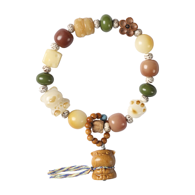Chunqian Cat Bodhi Multi-Gem Bracelet for Women, Birthday Gift for Girlfriend Or Wife on May 20, Cute Ladies' Beaded Bracelet