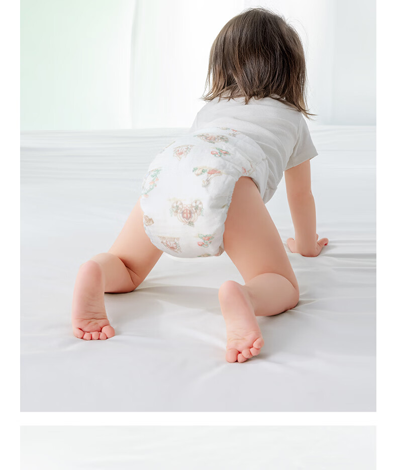 Betis Diaper Baby Gauze Integrated Fixing Belt Pants Pocket Baby Urine Guard Cloth Diaper Size L for 10-15 lbs 4-Pack 28