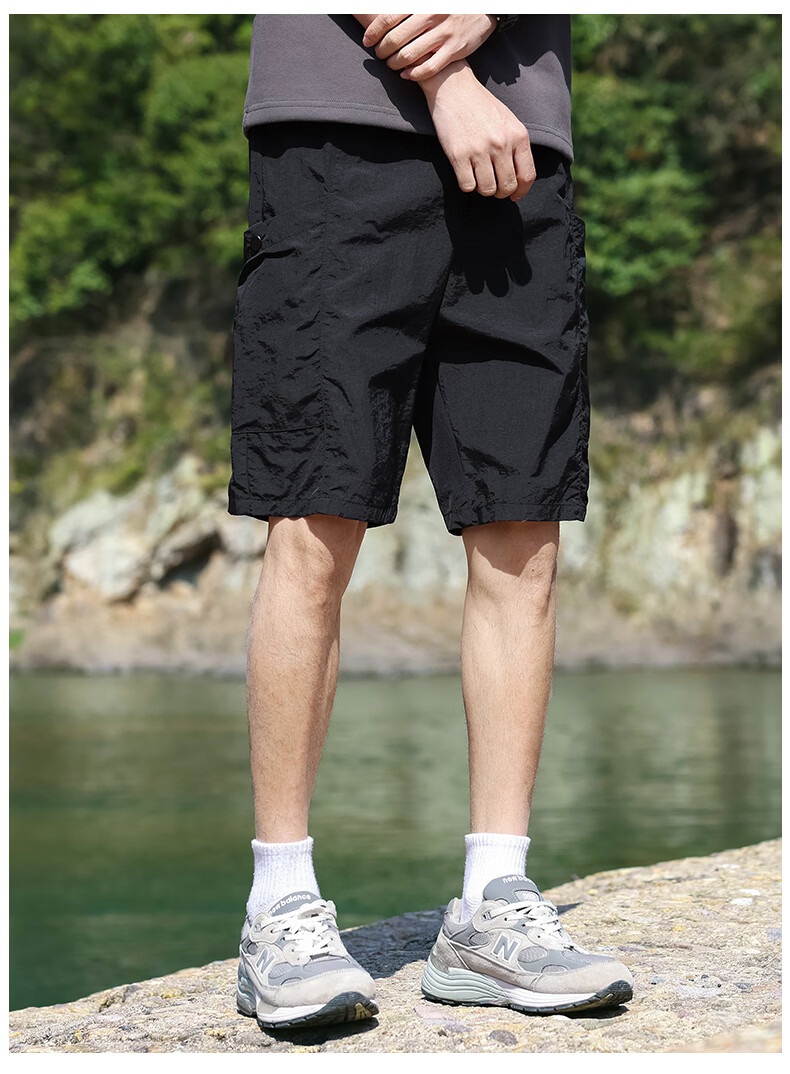 ROMON Men's Ice Silk Summer Quick-Dry Breathable Thin Five-Point Sports Beach Shorts 5