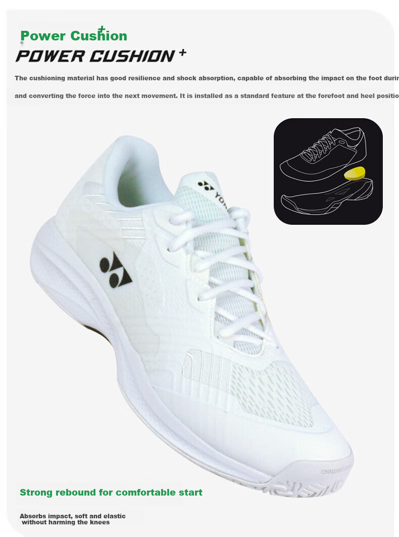 YONEX Tennis Shoes Professional Competition Training Shock Absorption Non-Slip Sports Shoes SHTSCMAEX White Size 44 4