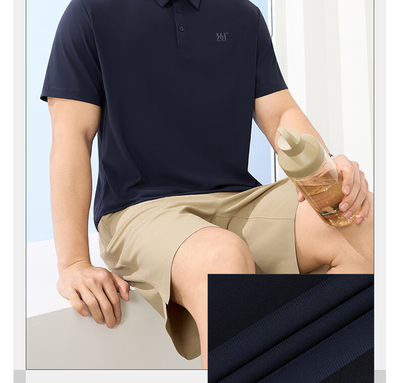 361° Men's Sports T-Shirt Spring Summer New Sun-Protective Polo Shirt Cooling Casual Short Sleeve Top 652624103-6 5