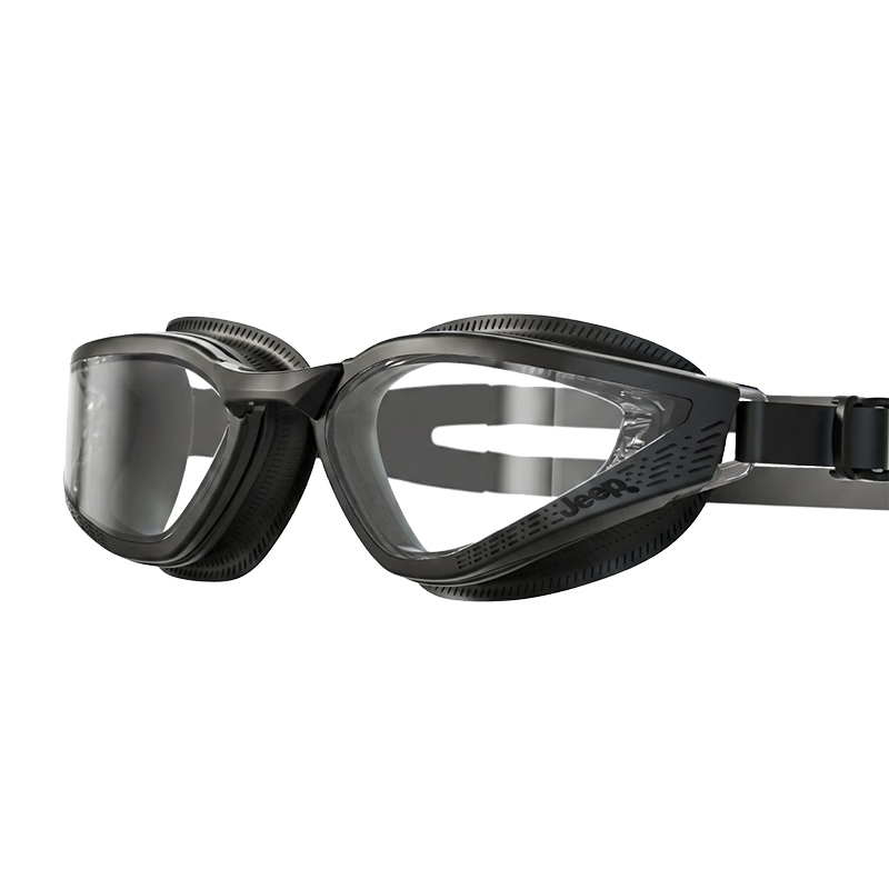 Jeep Small Fog Shield Swimming Goggles Waterproof Anti-Fog Clear Vision Professional Swim Glasses for Men and Women Purple Flat Lens