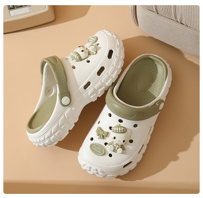 Cartelo Crocodile Women's Summer Tire Sole Hole Sandals Cute Beach Slippers Green 36-37 1739 7