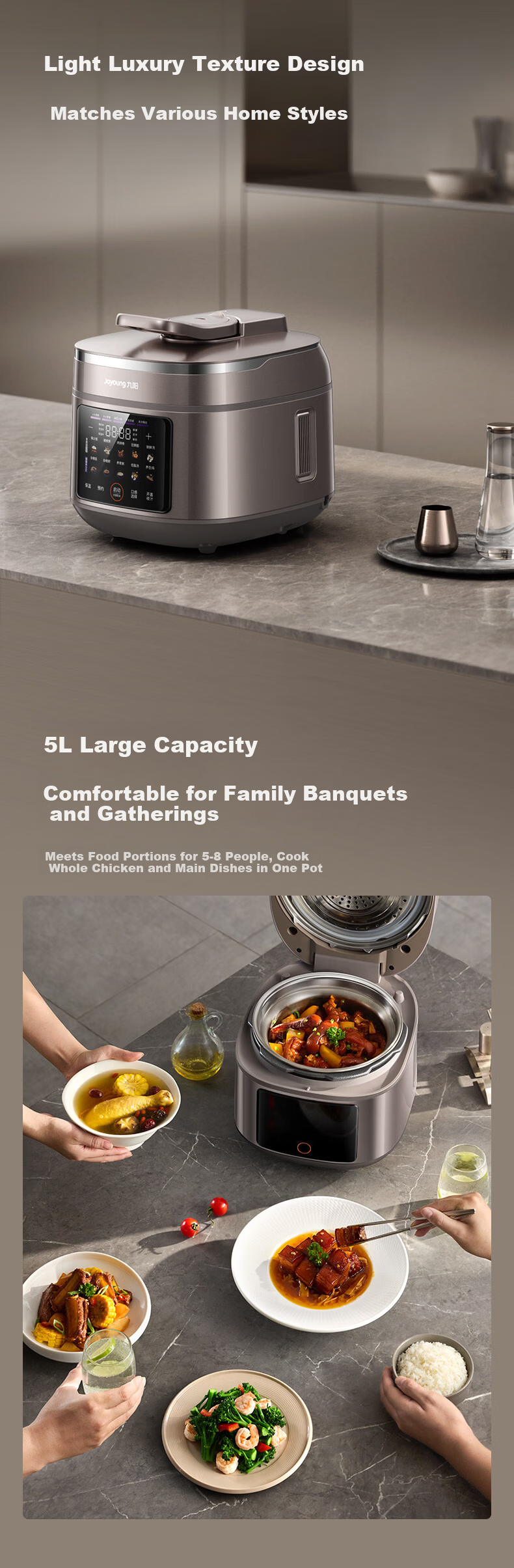Joyoung Premium Electric Pressure Cooker 1st Gen 5L High Pressure 112KPa IH Smart Reservation Non-Coated Baby-Safe 316L Double Spherical Soup and Rice Cooker Y-50IHZ6 15