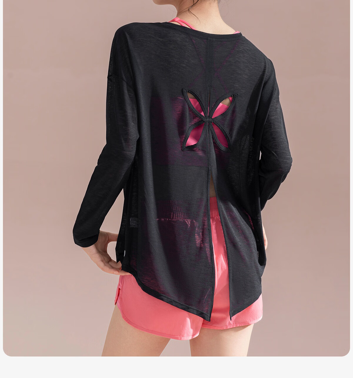 361° Bamboo Slub Yarn Loose Lightweight Hollow Out Back Sports Top Women Outdoor Versatile Yoga Cover Breathable Fitness Long Sleeve 20