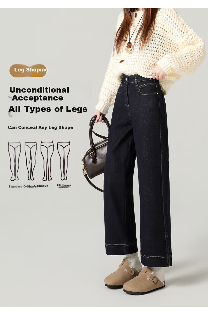 BOPRUIEY Women's Loose Stretch High-Waist Cropped Straight-Leg Jeans 2026 New Spring Autumn Casual Pants 8