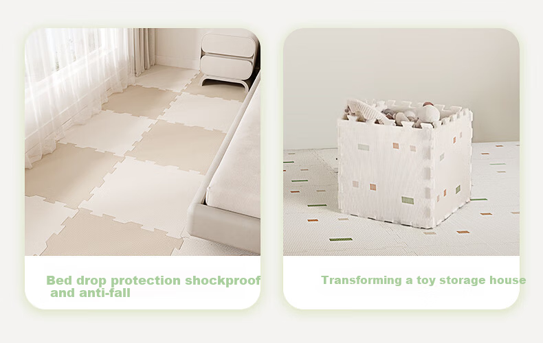 BG-BABYGO Baby Patchwork Crawling Mat Children's Floor Mat XPE Thickened Non-Toxic Odorless Infant Green Core 17
