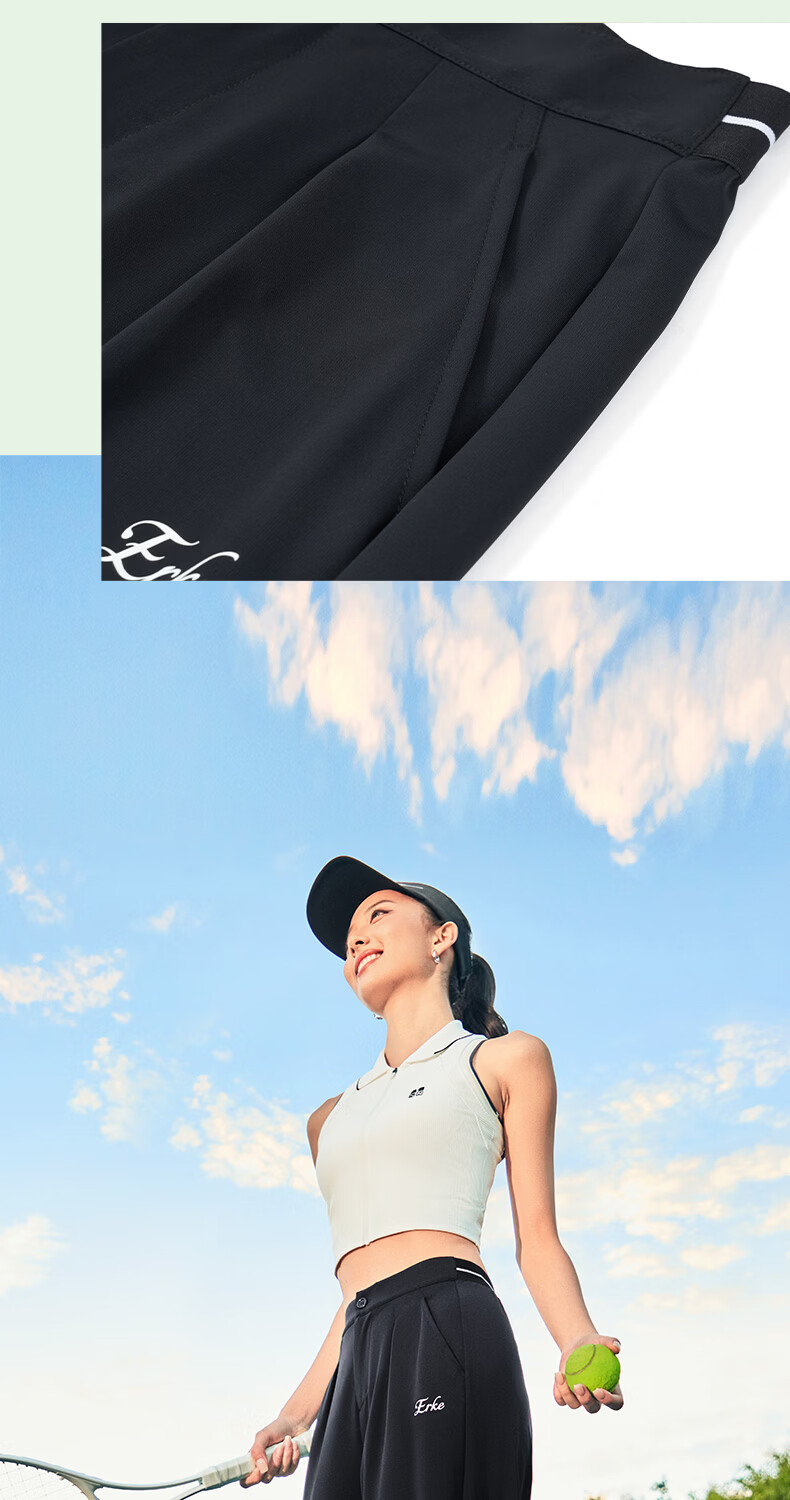ERKE Women's Summer Sports Pants Ice Cooling Breathable Loose Straight Outdoor Casual Tennis Pants 6