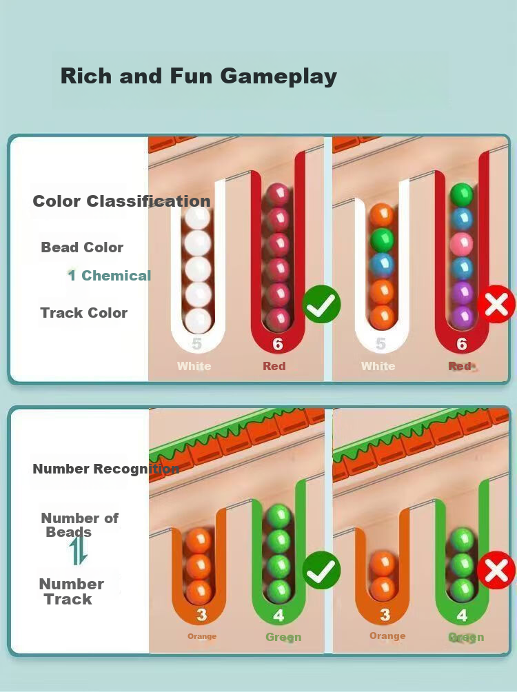 COOKSS Children's Educational Magnetic Bead Maze Penmanship Focus Training Toy for Ages 3-6 Boys and Girls New Year Gift 3