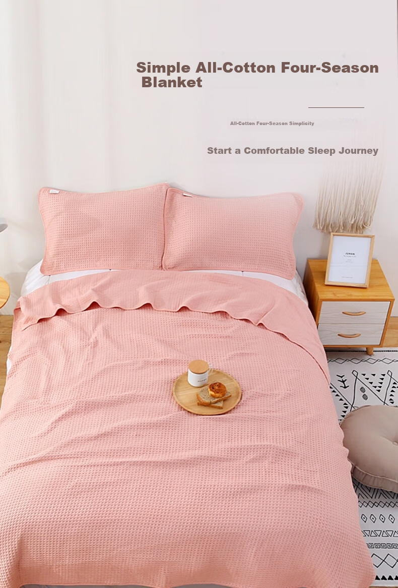 HOYO Japan Wayan Pure Cotton Single Double Blanket Breathable Children's Blanket Four Seasons Air Conditioning Blanket Sakura Color 200*230cm 2