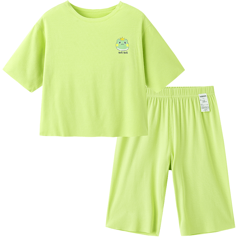 Balabala Baby Summer Pajama Set Air Conditioning Clothes Boys Girls Homewear Soft Skin-Friendly Adjustable