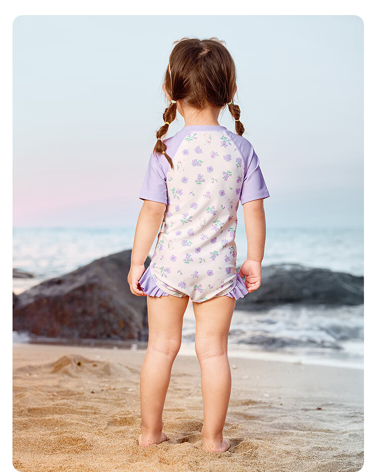 Balabala Kids Swimwear Boys Girls Baby 2026 Summer New Two-Piece Sunscreen Chlorine-Resistant Cartoon Swimsuit Set 70