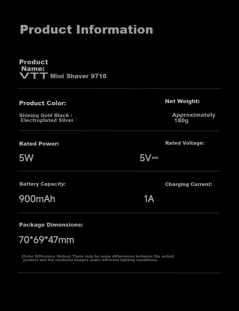 VTT Germany Electric Shaver Reciprocating 6-Head Portable Mini Travel Gift for Boyfriend Father Dad Birthday 24